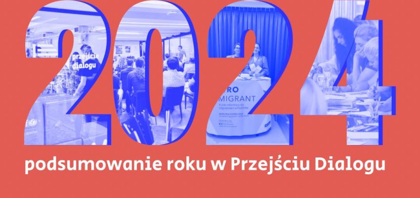 Grafika przedstawiająca cyfry 2024 wypełnione monochromatycznymi zdjęciami.